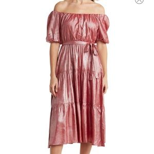 MELLODAY Square Neck Puff Sleeve Tiered Dress